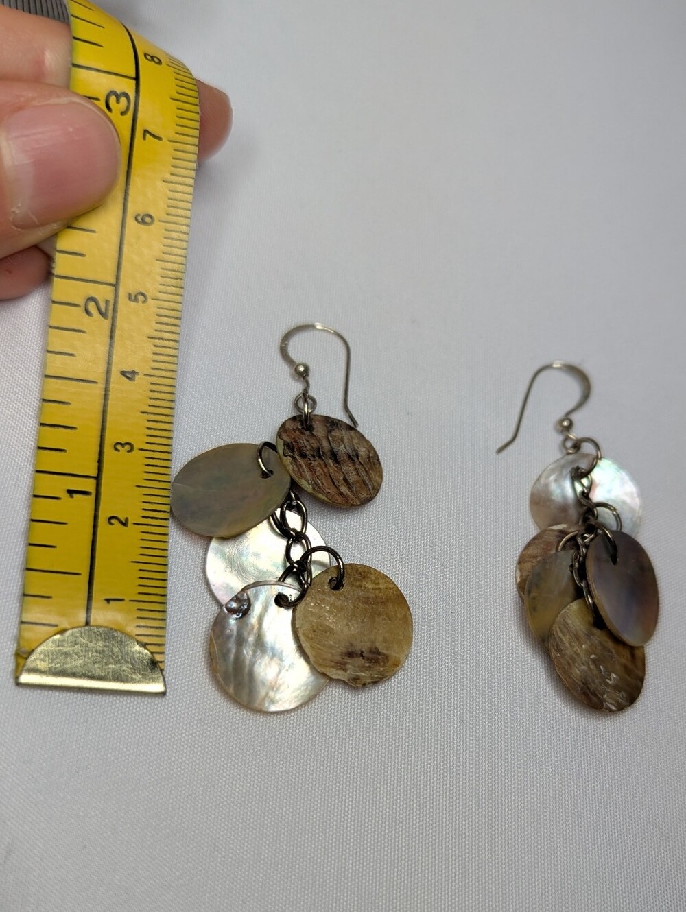 Dangle Shell Disc Earrings - Natural Multi-Color - Picture 6 of 6